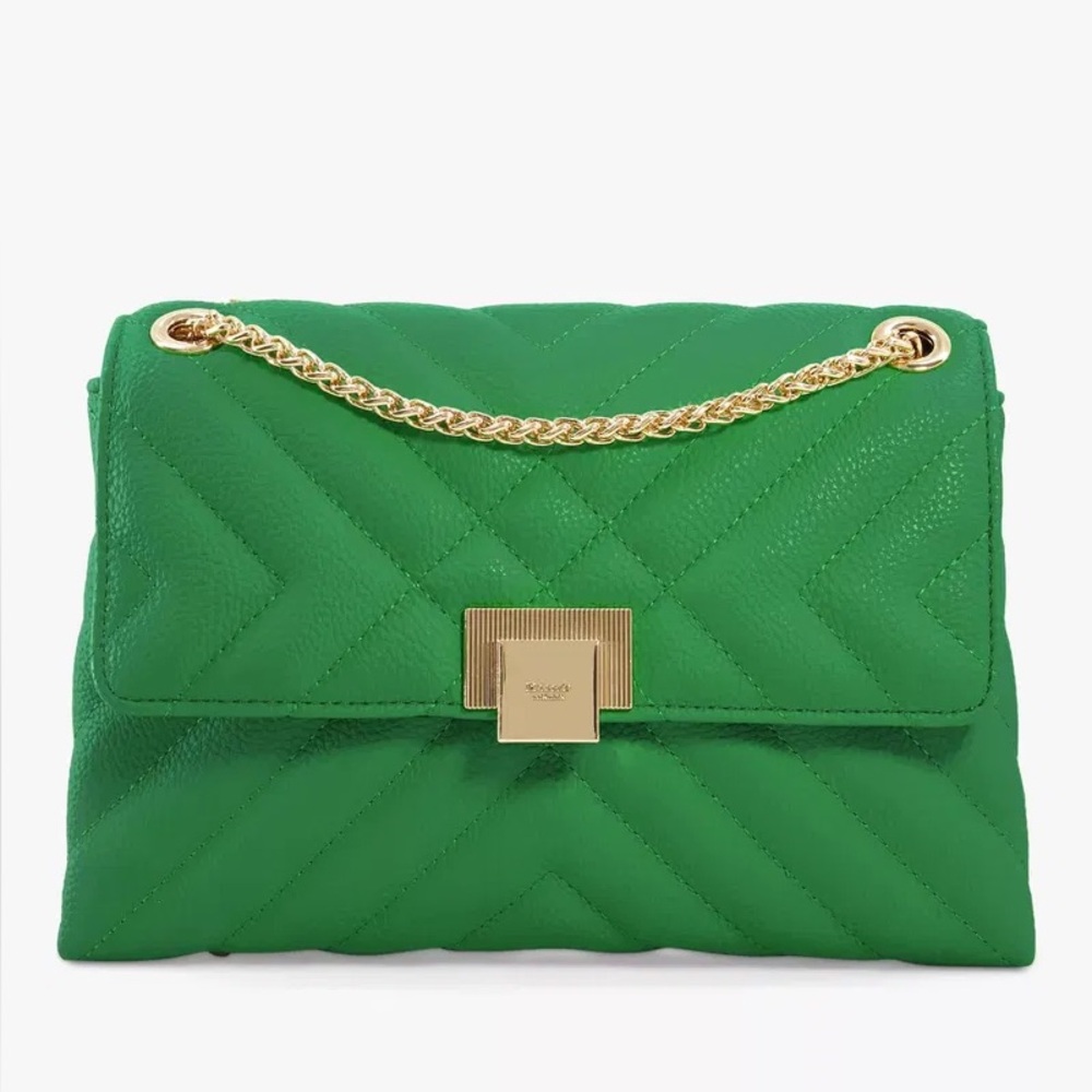 Dune Green Quilted Cross Body Purse